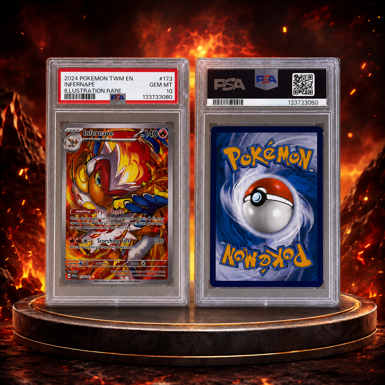 Infernape Illustration Rare 173/167 Twilight Masquerade PSA 10