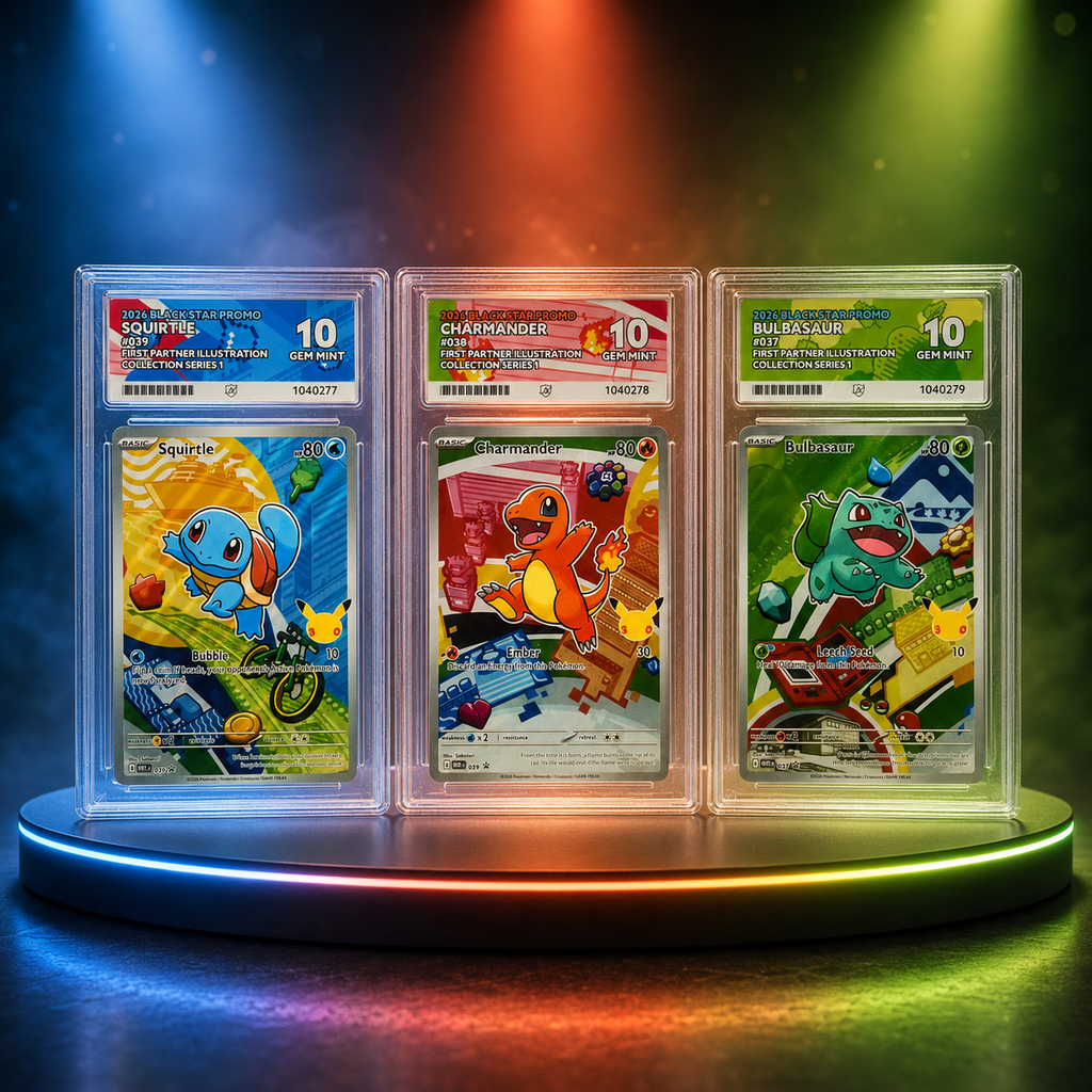 ACE 10 Bulbasaur Charmander Squirtle First Partner Promo Sequential 2x Perfect Subs